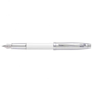 Sheaffer 100 White Lacquer/Chrome Fountain Pen [Medium Nib]