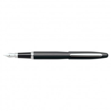 VFM Matte Black/Chrome Fountain Pen [Medium Nib]