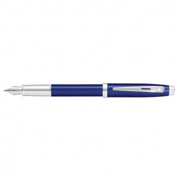 Sheaffer 100 Blue Lacquer/Chrome Plate Fountain Pen [Medium Nib](Self-Serve Packaging)