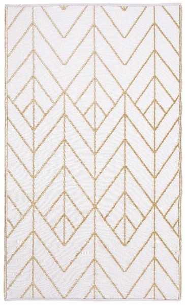Fab Rugs Sydney Gold and Cream Modern Recycled Plastic Outdoor Rug