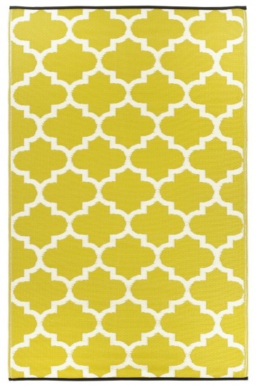 Tangier Celery and White Plastic Outdoor Rug by FAB Rugs