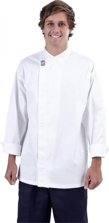 Modern White Long Sleeve Chef Jacket by Global Chef