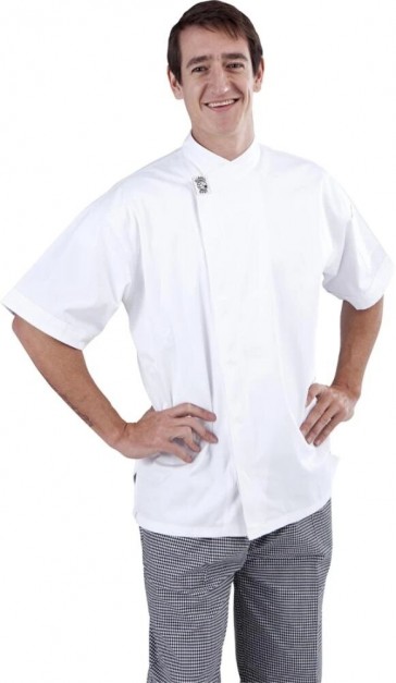 GC Modern White Short Sleeve Chef Jacket by Global Chef