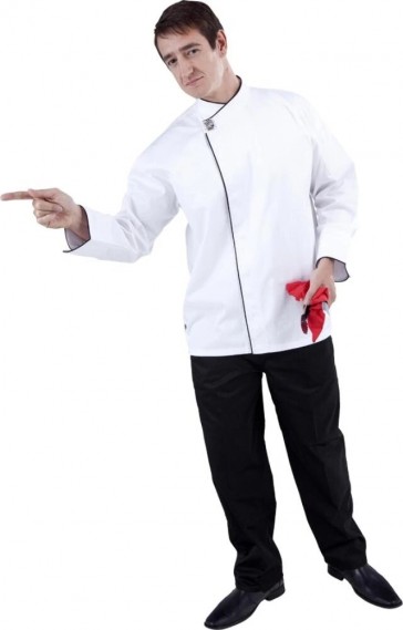 Modern (Black Trim) Long Sleeve Chef Jacket by Global Chef