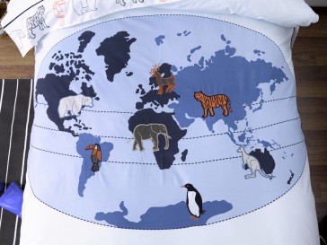 Whimsy Animal Atlas Double Bed Quilt Cover Set