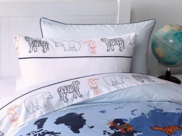 Whimsy Animal Atlas Single Bed Quilt Cover Set