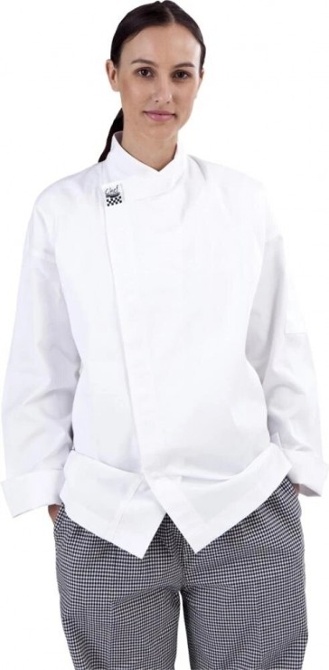 CR Modern White Long Sleeve Chef Jacket by Global Chef