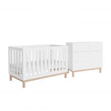 Babyrest Bailey White Nursery Package Cot & Chest