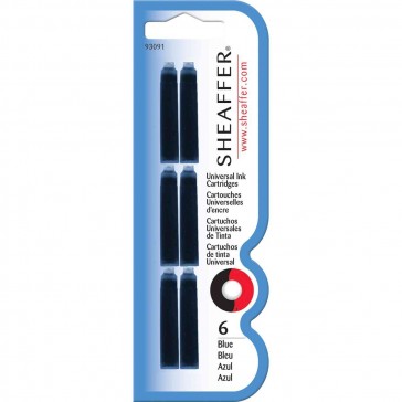 Sheaffer Blue Skrip Universal Fountain Pen Ink Cartridges (6/Card)
