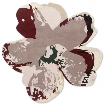 Ted Bake Shaped Magnolia Burgandy Round 162303 by Rug Culture