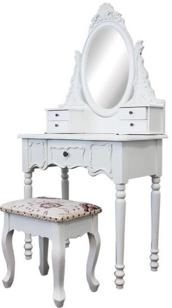 Living Good Dressing Table 5 Drawers with Mirrors & Stool 04