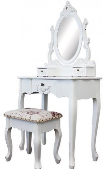 Living Good Dressing Table Large with Mirror & Stool 04