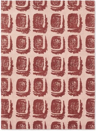 Woodblock Red 163001 Rug by Ted Baker 