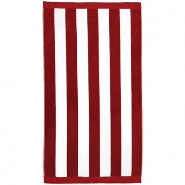 Bambury Stripe Red Egyptian Cotton Beach Towels