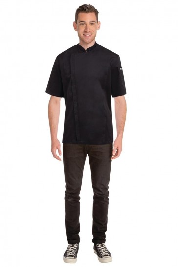 Cannes Press Stud Black Chef Jacket by Chef Works