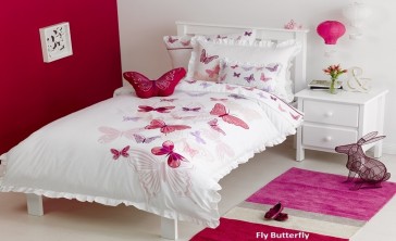 Whimsy Fly Butterfly Single Kids Bedding
