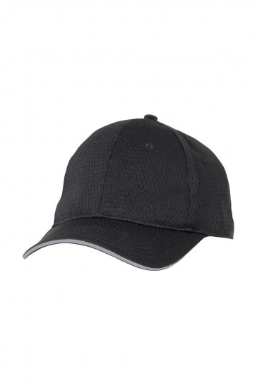 Grey Trim Cool Vent Black Baseball Cap 