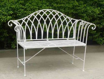 Lavinia Wrought Iron Bench by Channel Enterprises