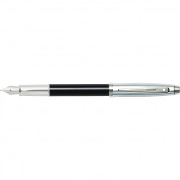 Sheaffer 100 Brushed Chrome Cap/Black Nickel Fountain Pen [Medium Nib](Self-Serve Packaging)