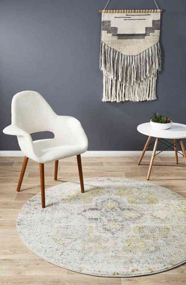 Museum 868 Silver Round by Rug Culture