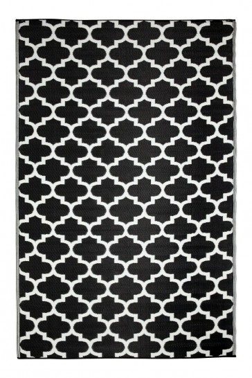 Tangier Black and White Outdoor Rug