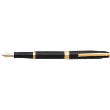 Sagaris Gloss Black/Gold Tone Trim Fountain Pen [Medium Nib]