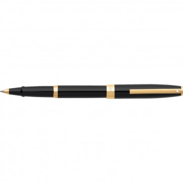 Sagaris Gloss Black/Gold Tone Trim Rollerball Pen