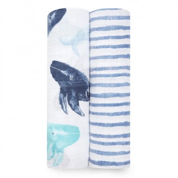 Seafaring Classic 2-Pack Muslin Swaddle by Aden and Anais