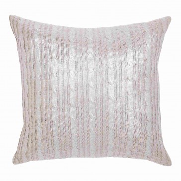 Silver Cable Knit Kav Cushion