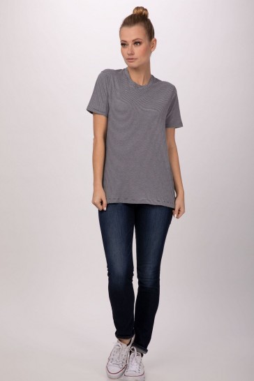 Striped Grey Women T-Shirt by Chef Works