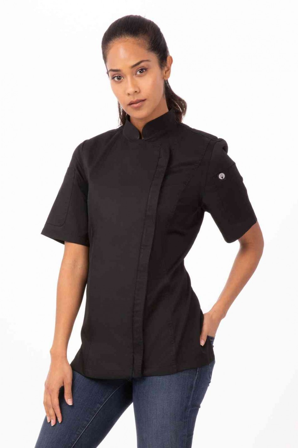 Springfield Womens Black Zipper Chef Jacket by Chef work