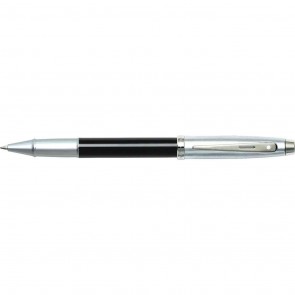 Sheaffer 100 Glossy Black Barrel with Brushed Chrome Cap Rollerball Pen