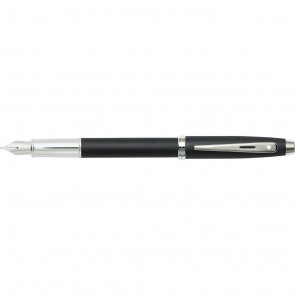 Sheaffer 100 Matte Black Cap & Barrel Nickel Plated Fountain Pen [Medium Nib]