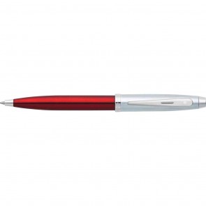 Sheaffer 100 Red/Chrome/Nickel Plated Ballpoint Pen 