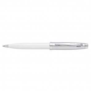 Sheaffer 100 White Lacquer/Chrome Ballpoint Pen