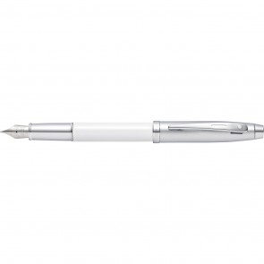 Sheaffer 100 Brushed Chrome/White Lacquer Fountain Pen [Medium Nib]