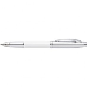 Sheaffer 100 Brushed Chrome/White Lacquer Rollerball Pen