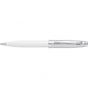 Sheaffer 100 Brushed Chrome/White Lacquer Ballpoint Pen (Gift Box)