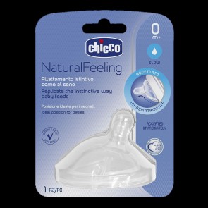 CHicco Natural Feeling Silicone Teat - 0M + Regular Flow 1 Pack