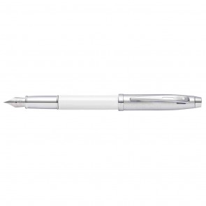 Sheaffer 100 White Lacquer/Chrome Fountain Pen [Medium Nib]