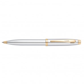 Sheaffer 100 Chrome/Gold Trim Plate Ballpoint Pen (Gift Box)