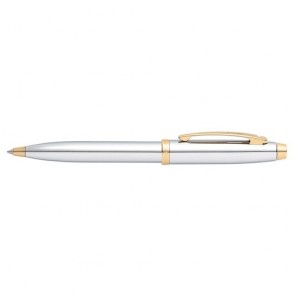 Sheaffer 100 Chrome/Gold Trim Plate Ballpoint Pen (Gift Box)