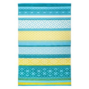 Fab Rugs Tromso Multicoloured Blue Scandanavian Recycled Plastic Outdoor Rug