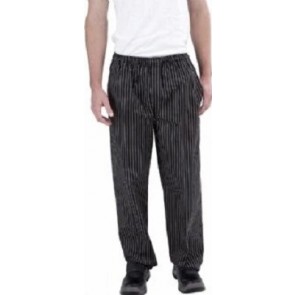 Black & White Pinstripe Drawstring Chef Pants