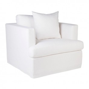 Cafe Lighting Birkshire Slip Cover Arm Chair - White Linen