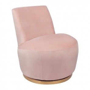 Cafe Lighting Mariah Swivel Occasional Chair - Blush Cotton Velvet