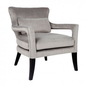 Cafe Lighting Blake Arm Chair - Grey Velvet