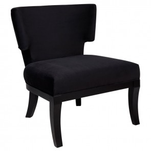 Cafe Lighting Odette Winged Occasional Chair - Black Velvet