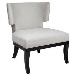 Cafe Lighting Odette Winged Occasional Chair - Silver Velvet