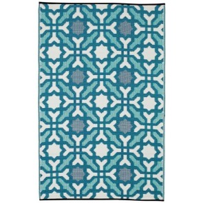 Fab Rugs Seville Blue Multicoloured Modern Recycled Plastic Outdoor Rug